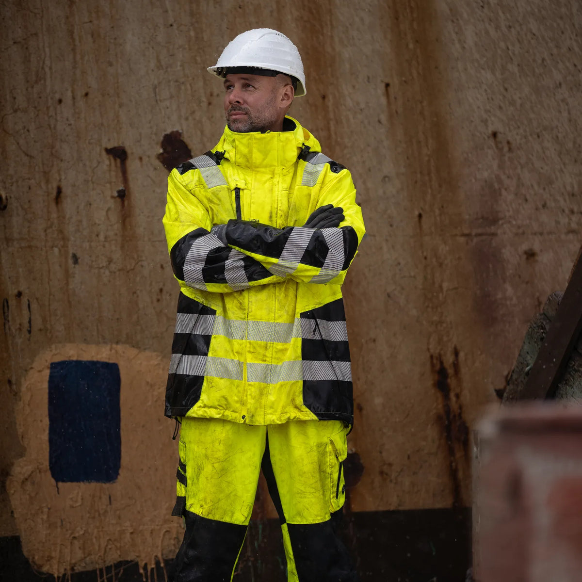ELKA Rainwear - Visible Xtreme Recycled Jacket - Fluorescent Yellow/Black