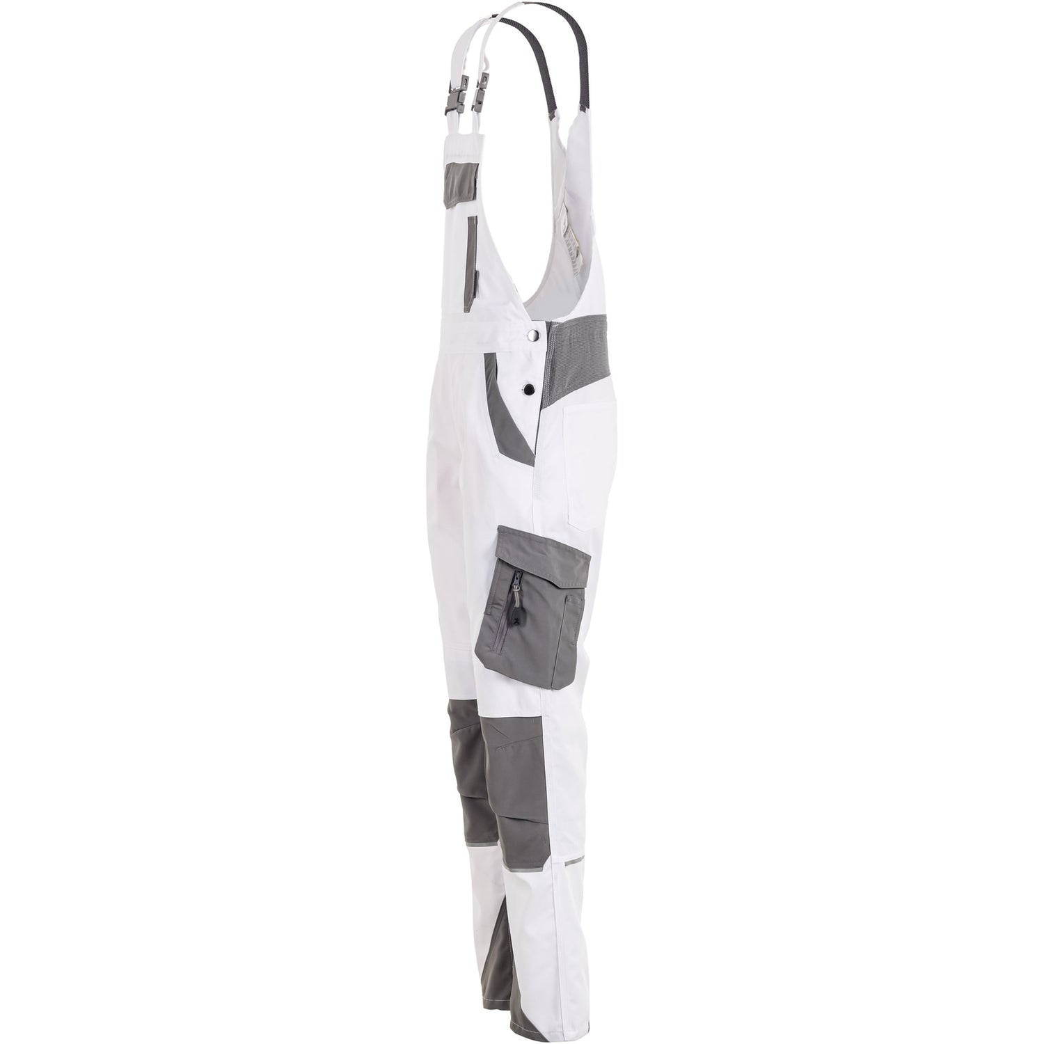 Planam Norit Women's dungarees white/zinc - Model view 4