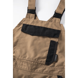 Planam Norit Women's dungarees white/zinc - The bib with zip closure and bib pocket provide plenty of storage space.