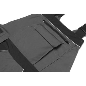 Planam Plaline Dungarees black/zinc - Keep important items to hand in the bib pocket