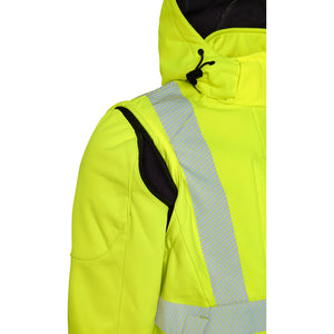 ELKA Rainwear - Visible Xtreme Softshell Jacket with detachable sleeves - Fluorescent Yellow/Black