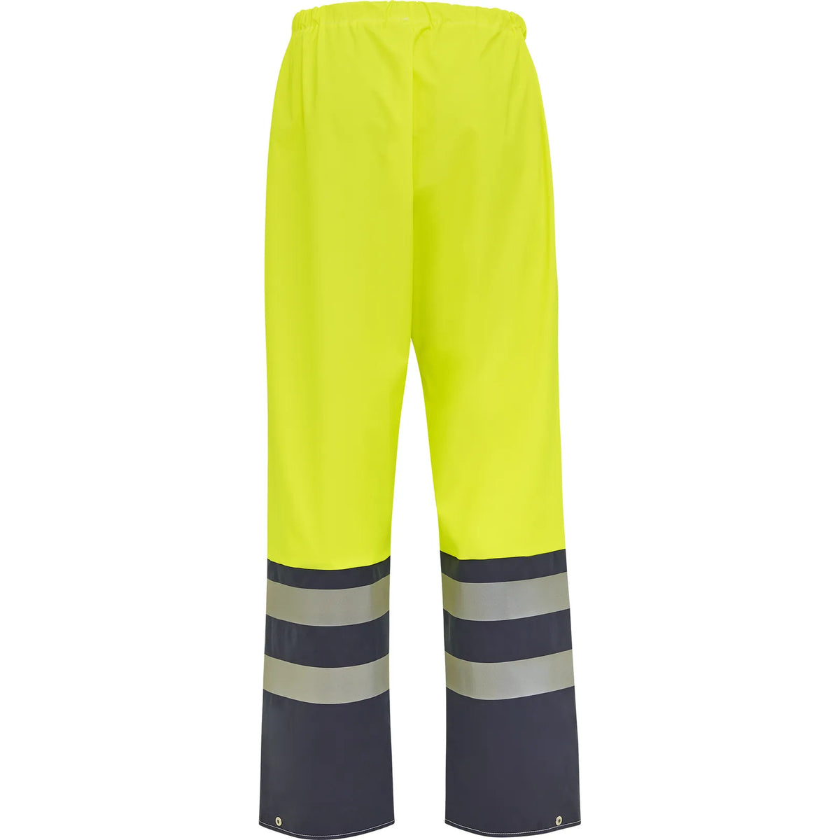 ELKA Rainwear - PU visible Waist trousers with reflective tape - Fluorescent Yellow/Navy