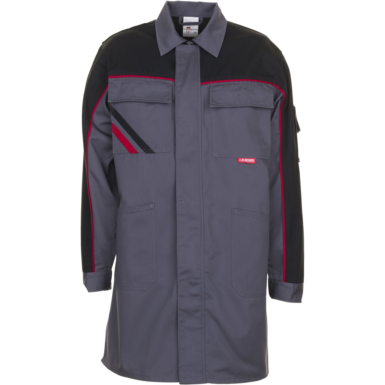 Planam Highline Men´s Coat slate/black/red - Model view 1