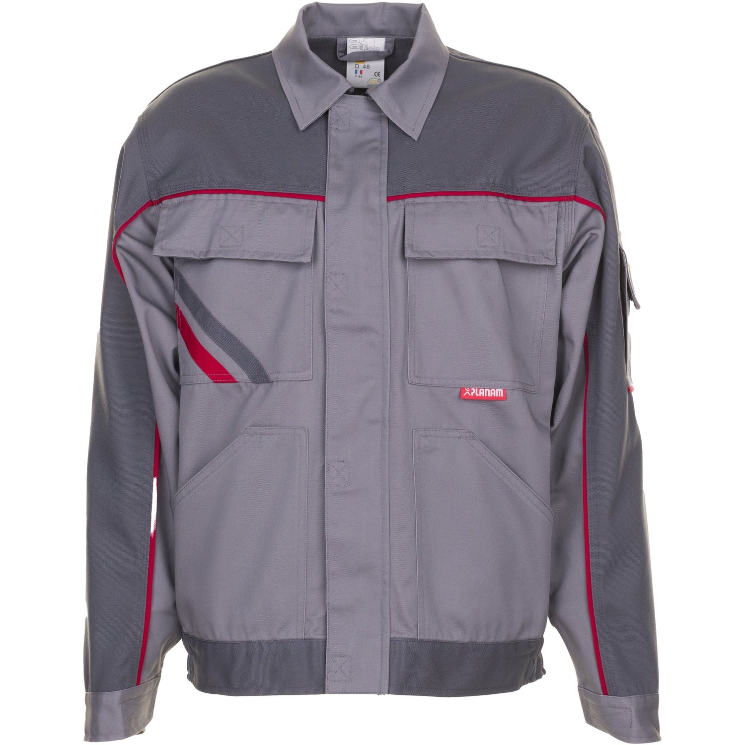 Planam Highline Waisted Jacket zinc/slate/red - Model view 1