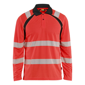 Blaklader BLAKLADER 35981013 UV Protected Long Sleeved Polo Shirt Hi Vis Hi Vis Reflective Long Sleeve Work Polo MEN - 100% Polyester - 359810135599