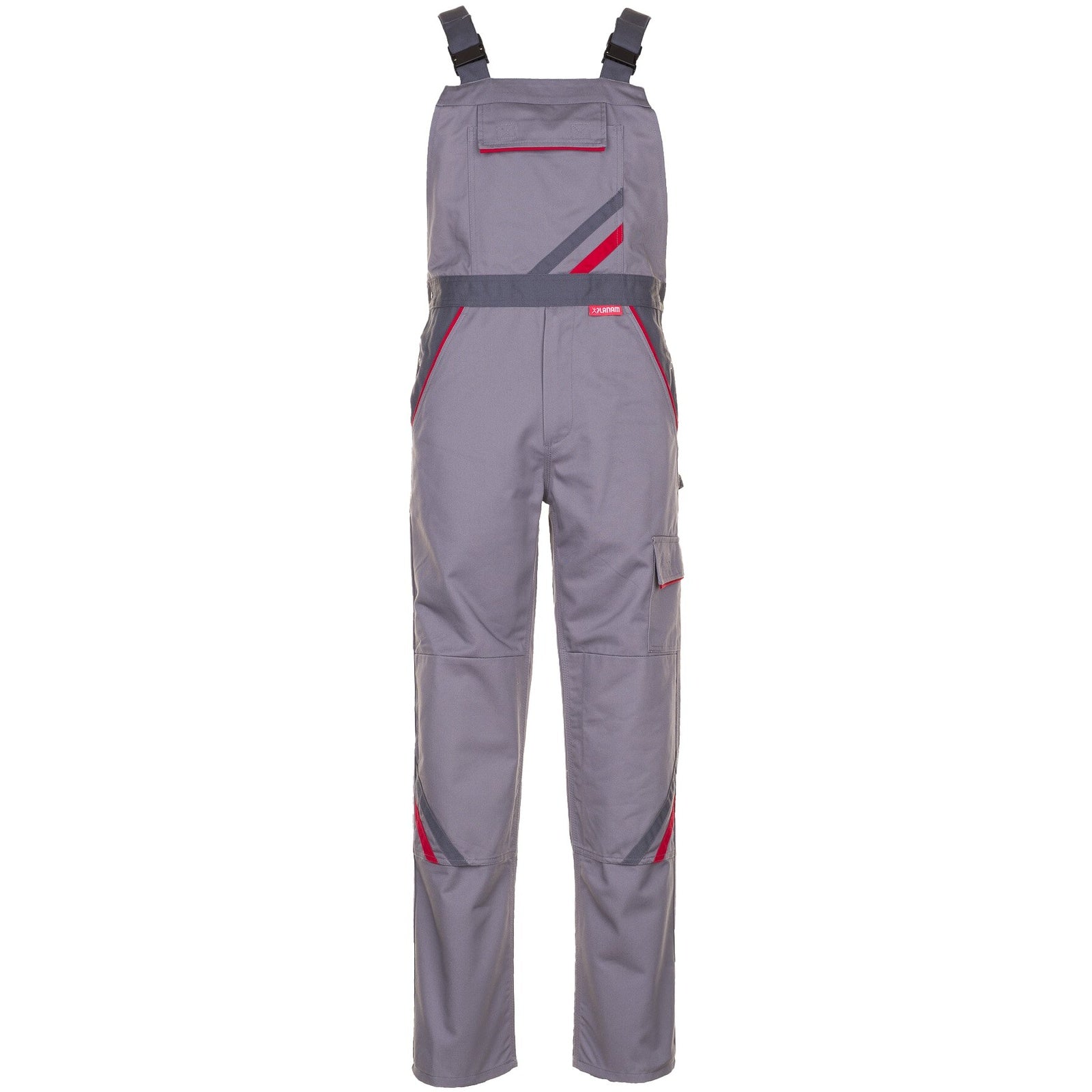 Planam Highline Dungarees zinc/slate/red - Main